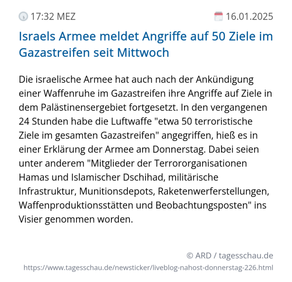 Screenshot eines tagesschau Liveblog Eintrags.