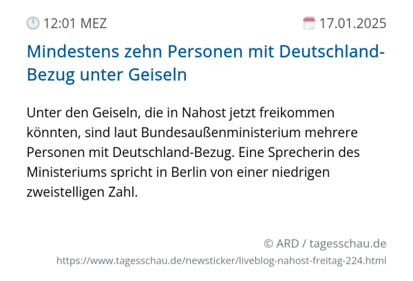 Screenshot eines tagesschau Liveblog Eintrags.