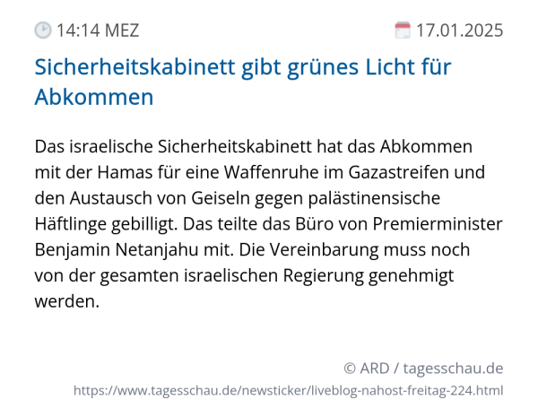 Screenshot eines tagesschau Liveblog Eintrags.