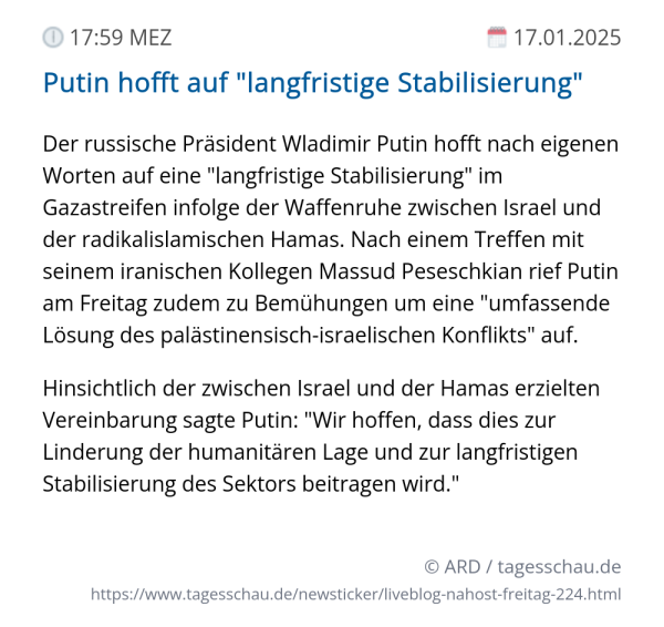 Screenshot eines tagesschau Liveblog Eintrags.