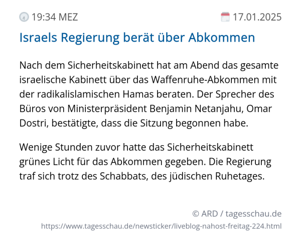 Screenshot eines tagesschau Liveblog Eintrags.