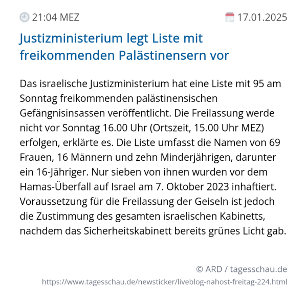 Screenshot eines tagesschau Liveblog Eintrags.