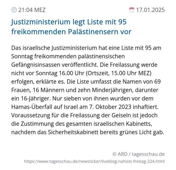 Screenshot eines tagesschau Liveblog Eintrags.