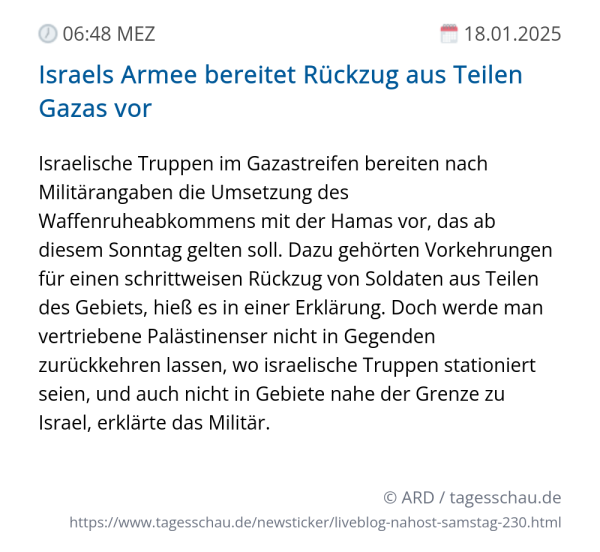 Screenshot eines tagesschau Liveblog Eintrags.