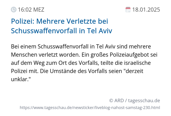 Screenshot eines tagesschau Liveblog Eintrags.