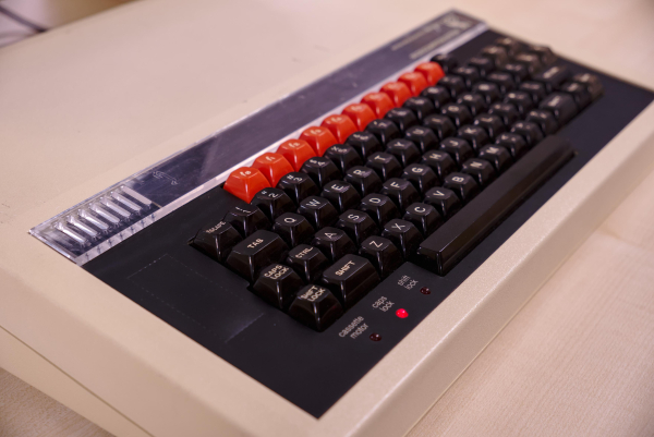 Close up photo of the keyboard of a 1980's BBC microcomputer