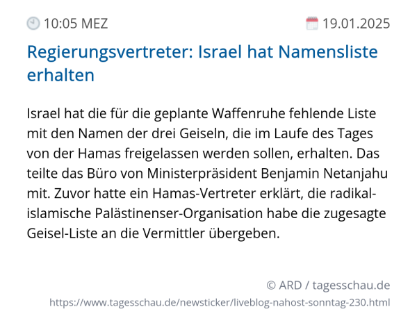 Screenshot eines tagesschau Liveblog Eintrags.