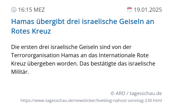 Screenshot eines tagesschau Liveblog Eintrags.