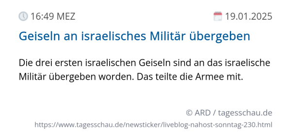 Screenshot eines tagesschau Liveblog Eintrags.