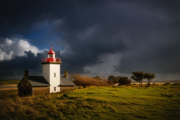 Leuchtturm an der Pointe d'Agon in der Normandie