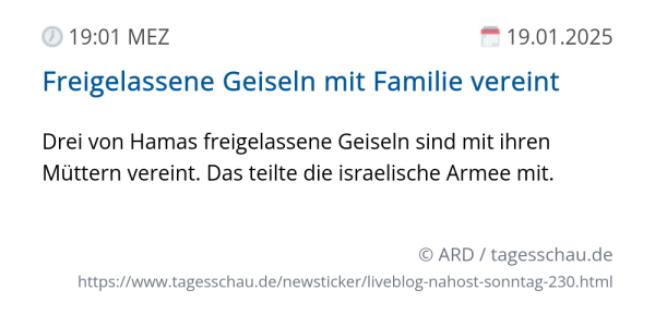 Screenshot eines tagesschau Liveblog Eintrags.