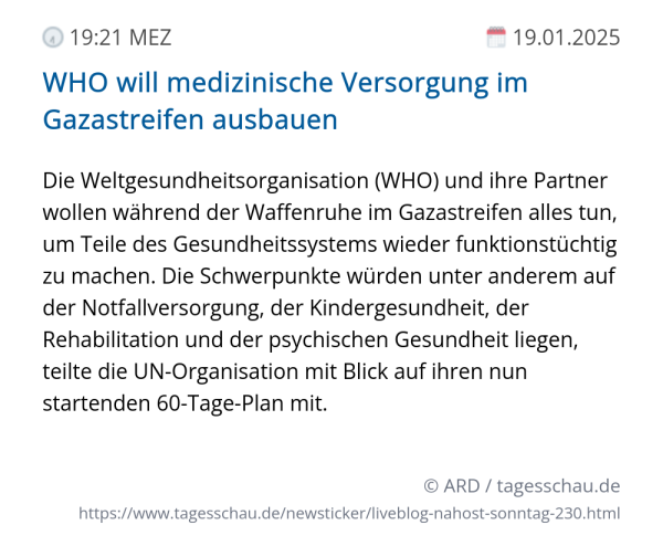 Screenshot eines tagesschau Liveblog Eintrags.