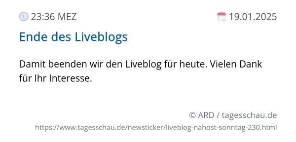 Screenshot eines tagesschau Liveblog Eintrags.