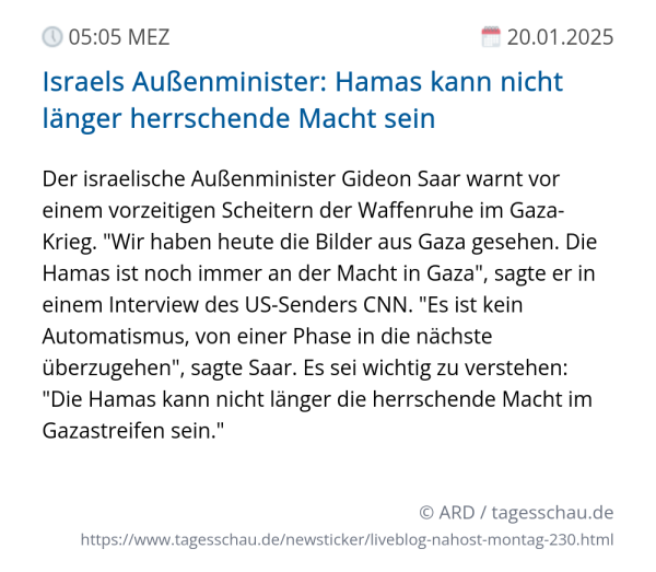 Screenshot eines tagesschau Liveblog Eintrags.