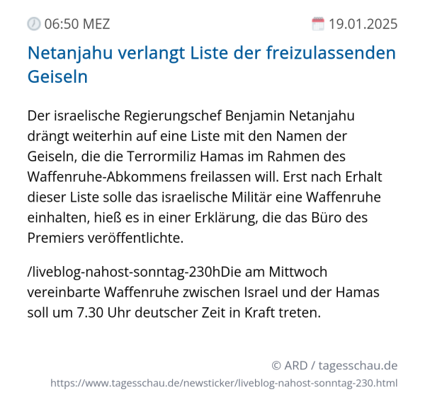 Screenshot eines tagesschau Liveblog Eintrags.