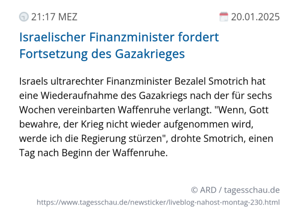 Screenshot eines tagesschau Liveblog Eintrags.