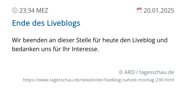 Screenshot eines tagesschau Liveblog Eintrags.