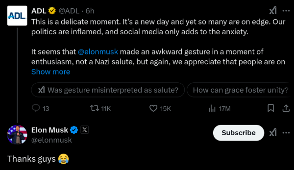 Reply from hellsite Nazi to previous Nazi apologia

> Thanks guys 😂