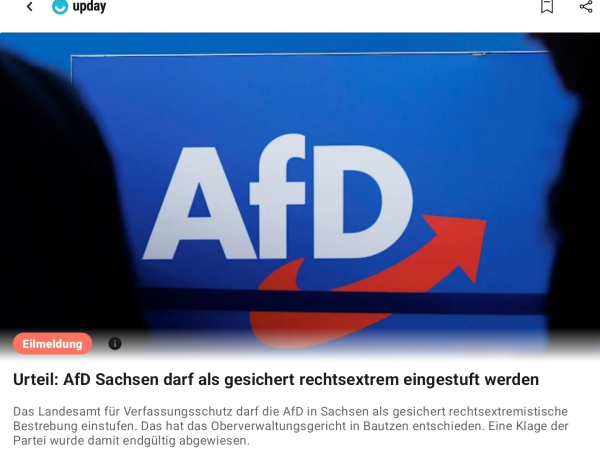 AFD in Sachsen darf als gesichert Wechsel extrem eingestuft werden Urteil landesamt für verfassungsschutz