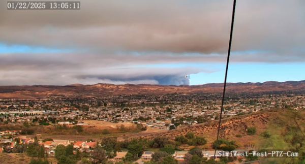 Image of a fire in the distance from ham radio camera