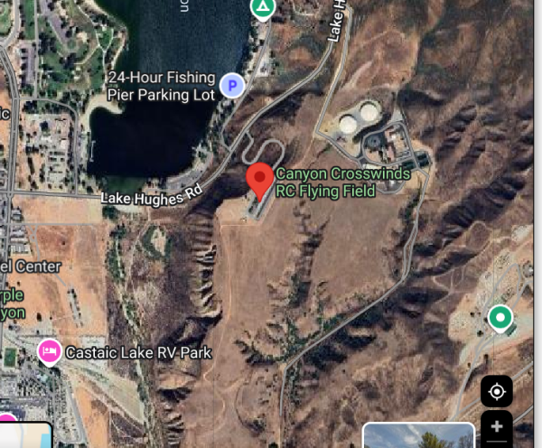 RC Flying Field on a map near Lake Hughes Rd