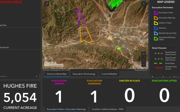 Evac warning/orders near Lake Piru