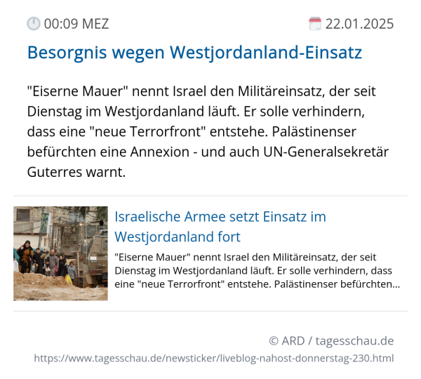 Screenshot eines tagesschau Liveblog Eintrags.