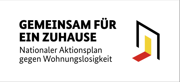 Die Bildwortmarke des Nationalen Aktionsplans gegen Wohnungslosigkeit.