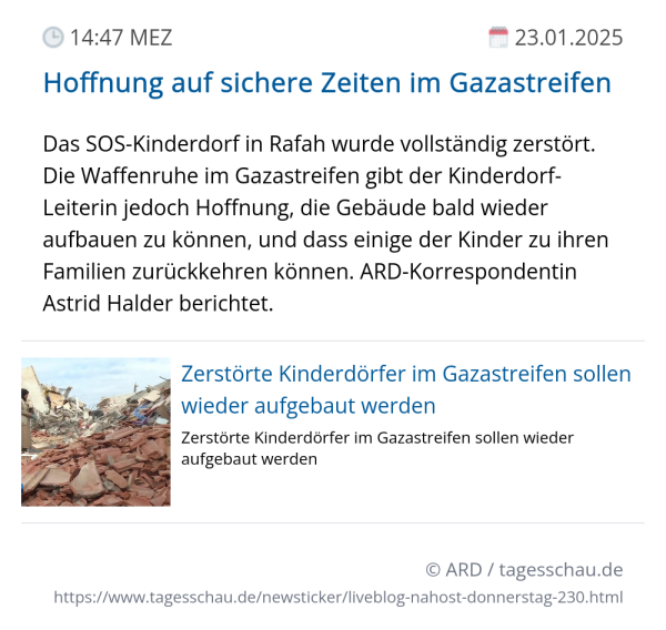 Screenshot eines tagesschau Liveblog Eintrags.