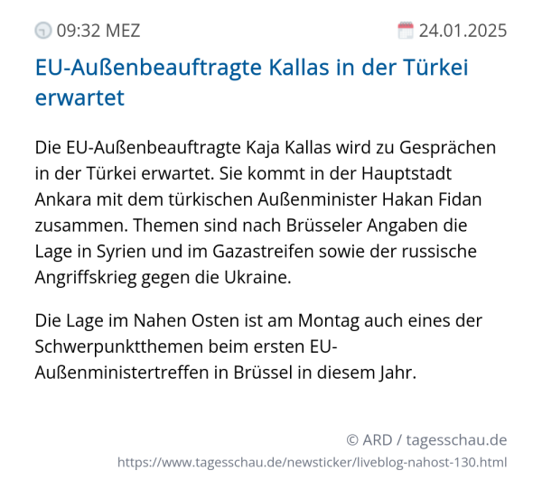 Screenshot eines tagesschau Liveblog Eintrags.