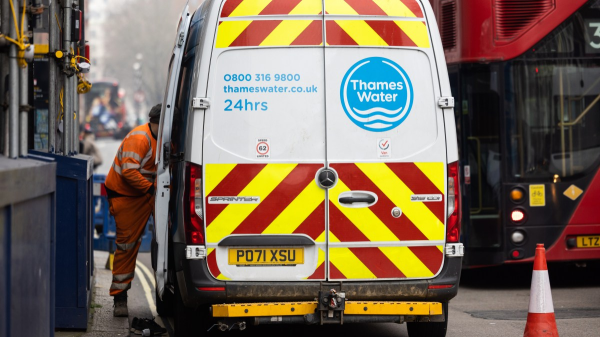 A Thames Water van in a busy street