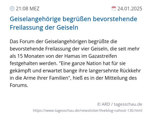 Screenshot eines tagesschau Liveblog Eintrags.