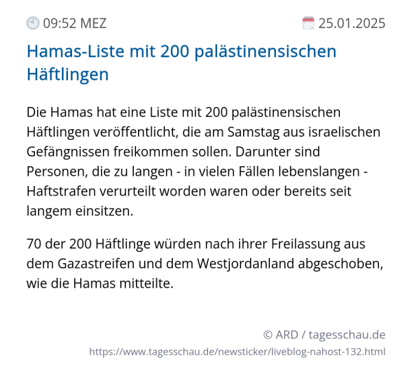 Screenshot eines tagesschau Liveblog Eintrags.