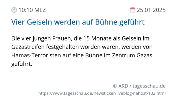 Screenshot eines tagesschau Liveblog Eintrags.