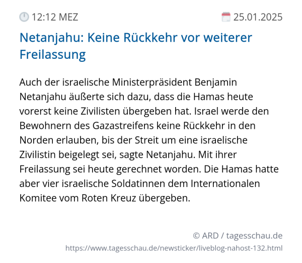 Screenshot eines tagesschau Liveblog Eintrags.