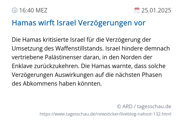 Screenshot eines tagesschau Liveblog Eintrags.