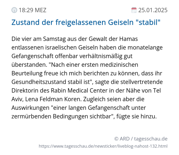 Screenshot eines tagesschau Liveblog Eintrags.