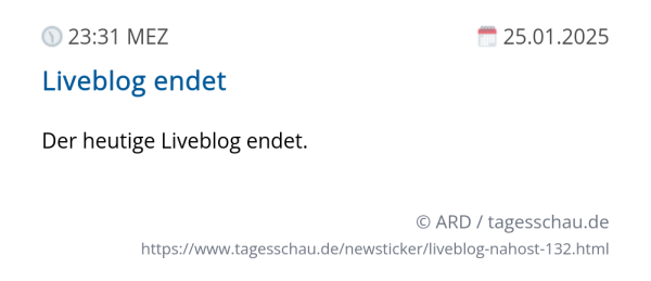 Screenshot eines tagesschau Liveblog Eintrags.