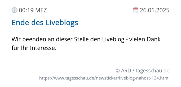 Screenshot eines tagesschau Liveblog Eintrags.