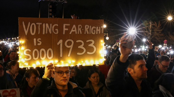 Anti-far right protesters in Berlin. Pics: Reuters 