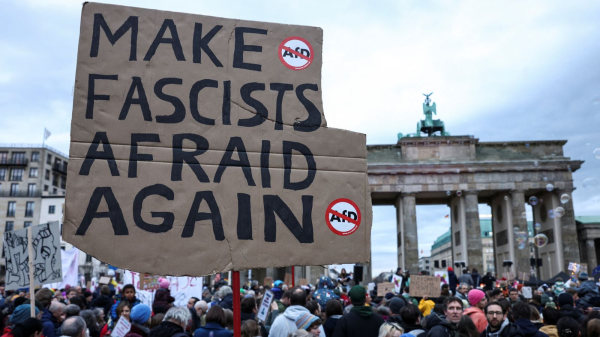 Anti-far right protesters in Berlin. Pics: Reuters 