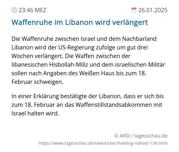 Screenshot eines tagesschau Liveblog Eintrags.