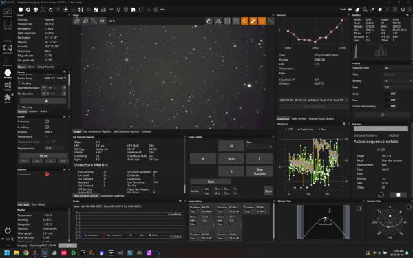 Screenshot of the NINA software