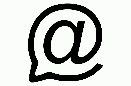 Chatmail logo: an email @ sign with a chat dent in the lower left corner 