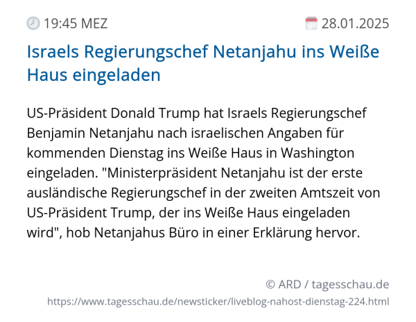 Screenshot eines tagesschau Liveblog Eintrags.