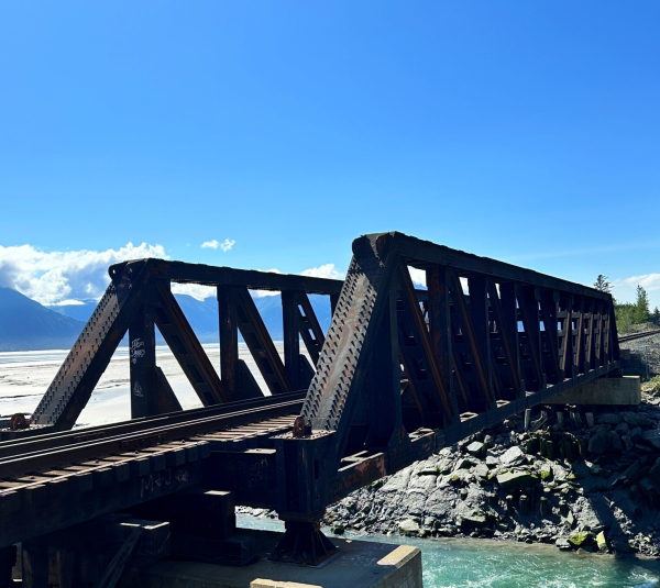 Train bridge over Bird Creek on Turnagain Arm.