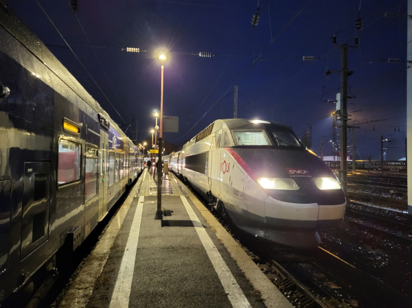 TGV nach Nantes im Bahnhof Strasbourg.