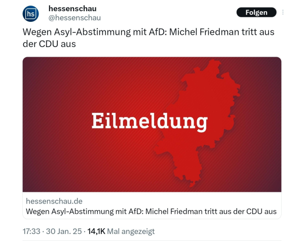 Hessenschau, Michael friedmann tritt aus der CDU aus