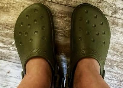 Crocs on feet