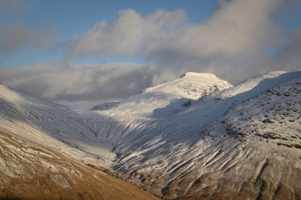 snowy mountains and cloud